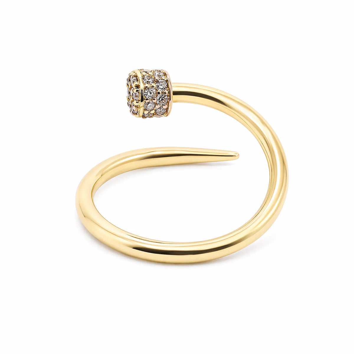 9ct Yellow Gold Cubic Zirconia Set Nail Ring