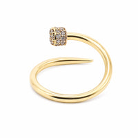 9ct Yellow Gold Cubic Zirconia Set Nail Ring