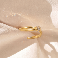 9ct Yellow Gold Cubic Zirconia Set Nail Ring