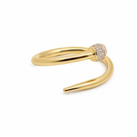 9ct Yellow Gold Cubic Zirconia Set Nail Ring