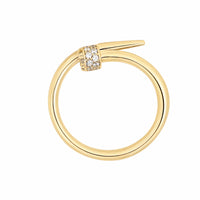 9ct Yellow Gold Cubic Zirconia Set Nail Ring
