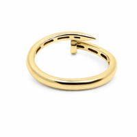 9ct Yellow Gold Nail Design Ring