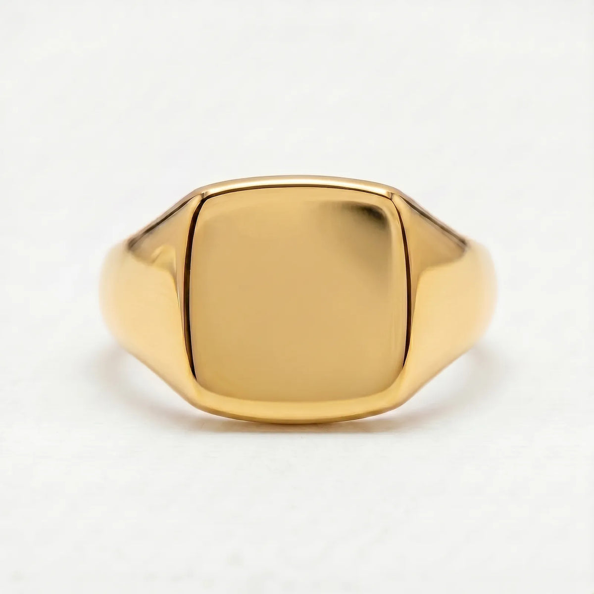 9ct Yellow Gold Mens Square Plain Signet Ring