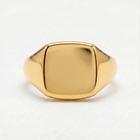 9ct Yellow Gold Mens Square Plain Signet Ring