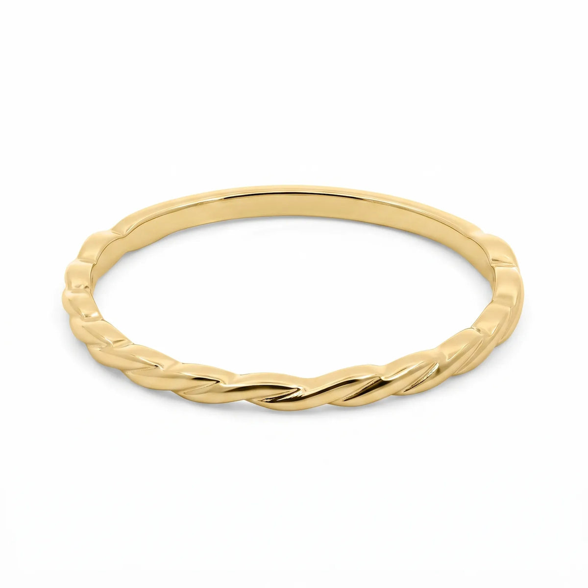 9ct Yellow Gold Fine Twist Design Stacker Ring