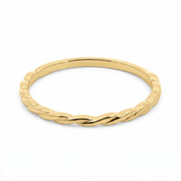 9ct Yellow Gold Fine Twist Design Stacker Ring