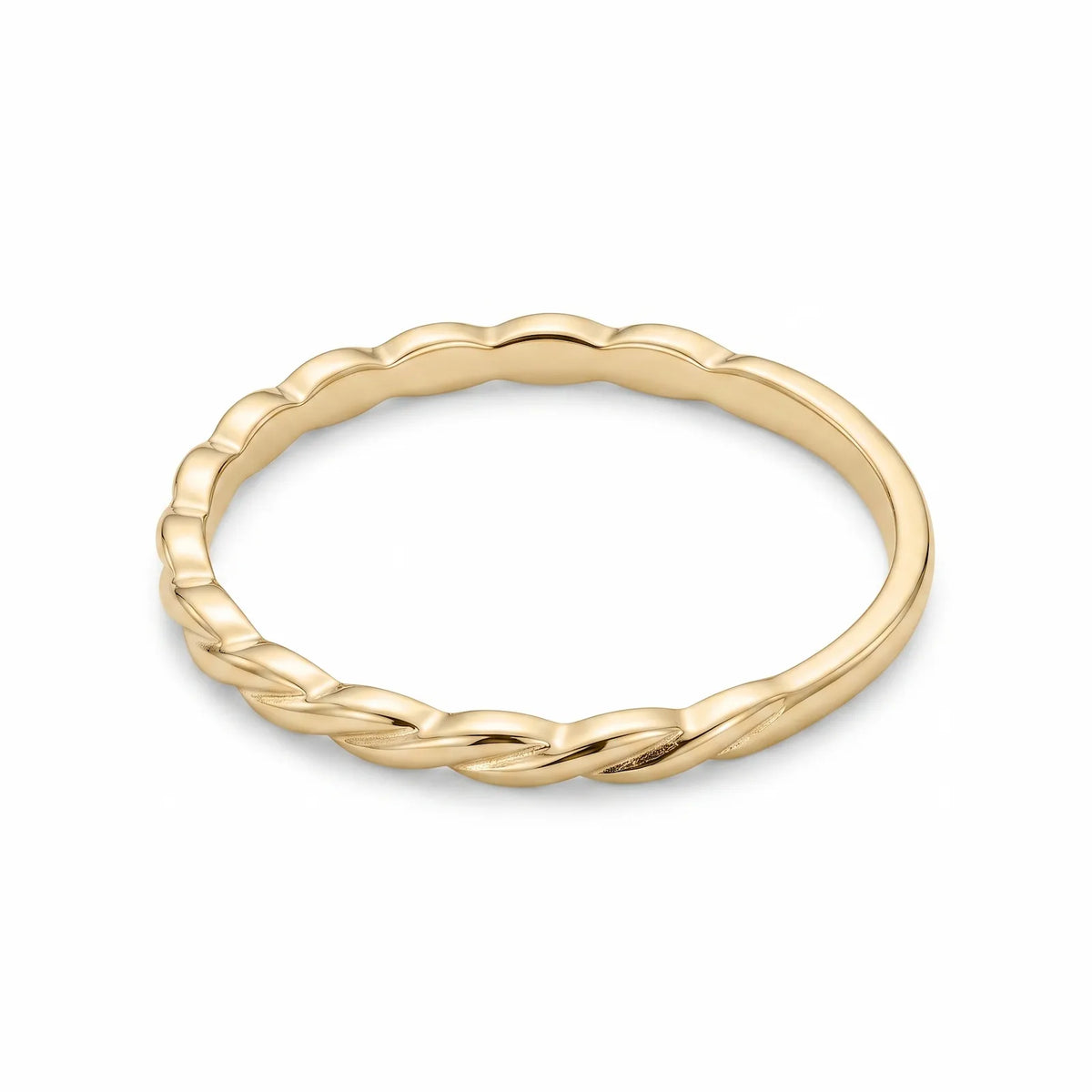 9ct Yellow Gold Fine Twist Design Stacker Ring
