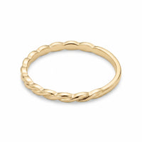 9ct Yellow Gold Fine Twist Design Stacker Ring