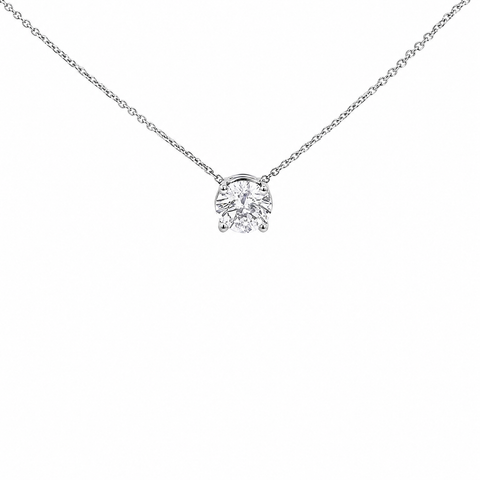 18ct White Gold Lab Grown Diamond Solitaire Pendant