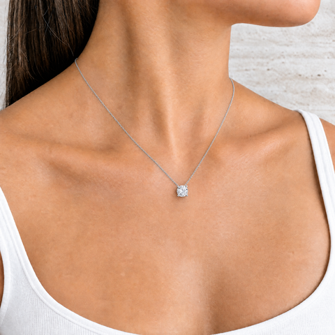 18ct White Gold Lab Grown Diamond Solitaire Pendant - alternate view