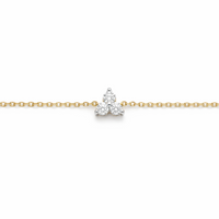 9ct Yellow Gold Delicate Diamond Trio Bracelet