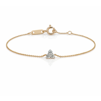 9ct Yellow Gold Delicate Diamond Trio Bracelet