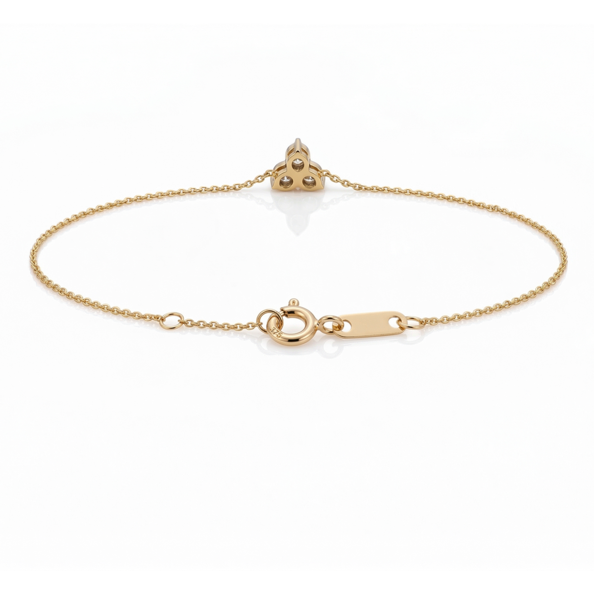 9ct Yellow Gold Delicate Diamond Trio Bracelet