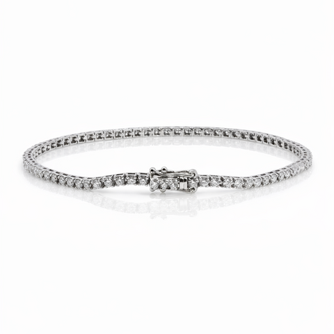 9ct White Gold 1.90ct Lab Grown Diamond Tennis Bracelet - alternate view