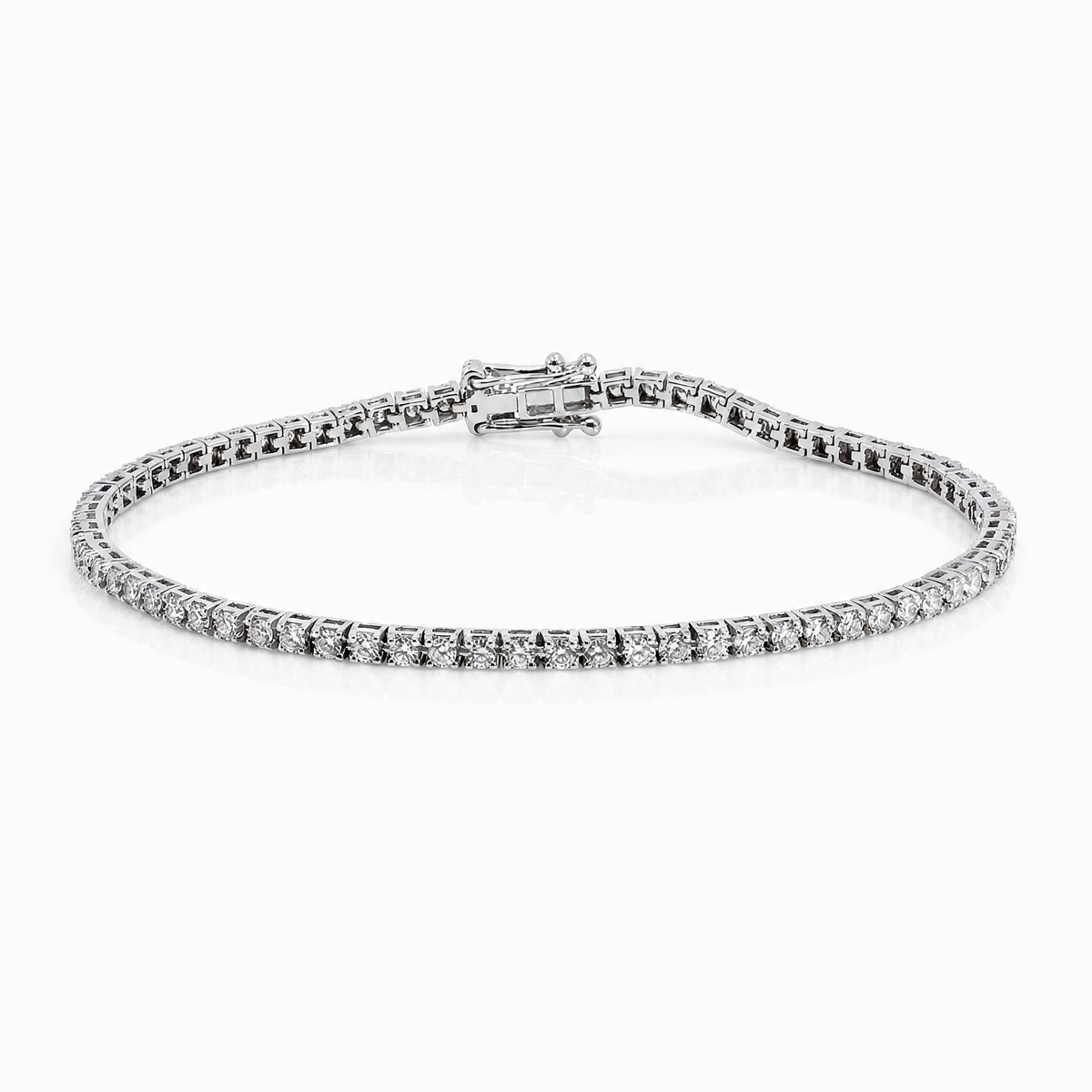 9ct White Gold 1.90ct Lab Grown Diamond Tennis Bracelet