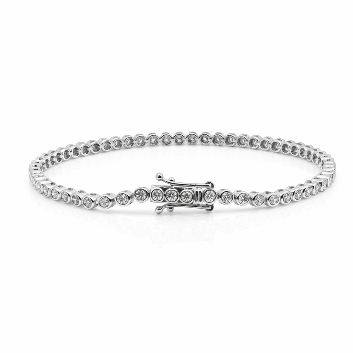 18ct White Gold 2.00ct Lab Grown Diamond Tennis Bracelet