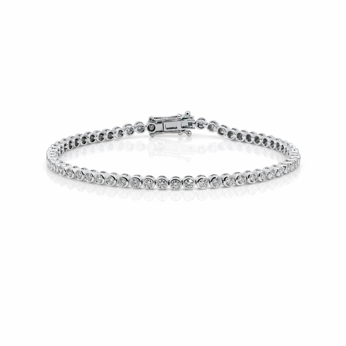 18ct White Gold 2.00ct Lab Grown Diamond Tennis Bracelet