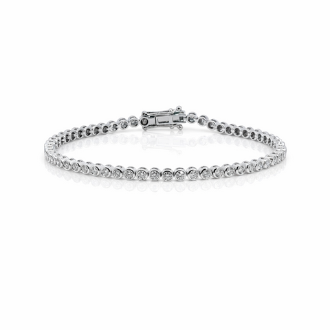 18ct White Gold 2.00ct Lab Grown Diamond Tennis Bracelet