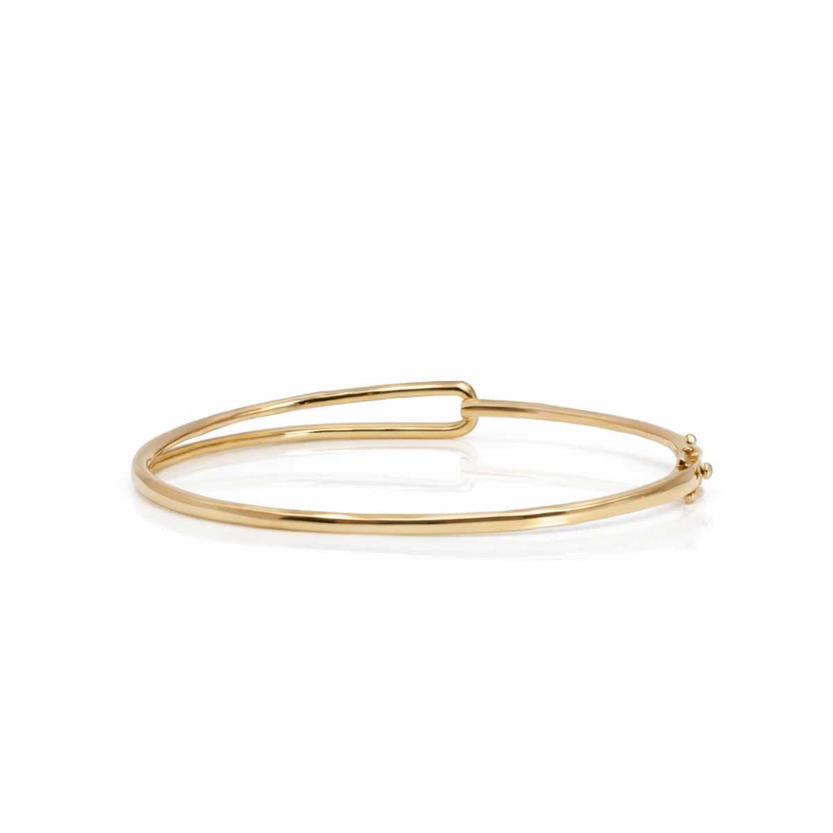 9ct Yellow Gold Diamond Set Buckle Design Bangle