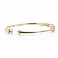 9ct Yellow Gold Diamond Set Buckle Design Bangle