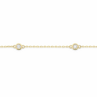 9ct Yellow Gold Bracelet With Five Stationed Lab Grown Diamonds