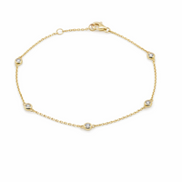 9ct Yellow Gold Bracelet With Five Stationed Lab Grown Diamonds