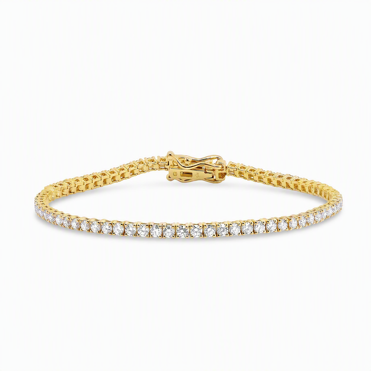 9ct Yellow Gold 3.00ct Lab Grown Diamond Tennis Bracelet