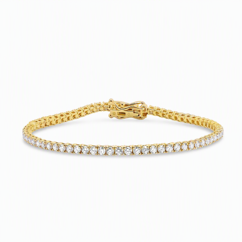 9ct Yellow Gold 3.00ct Lab Grown Diamond Tennis Bracelet