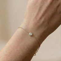 9ct Yellow Gold Round Lab Grown Diamond Bracelet