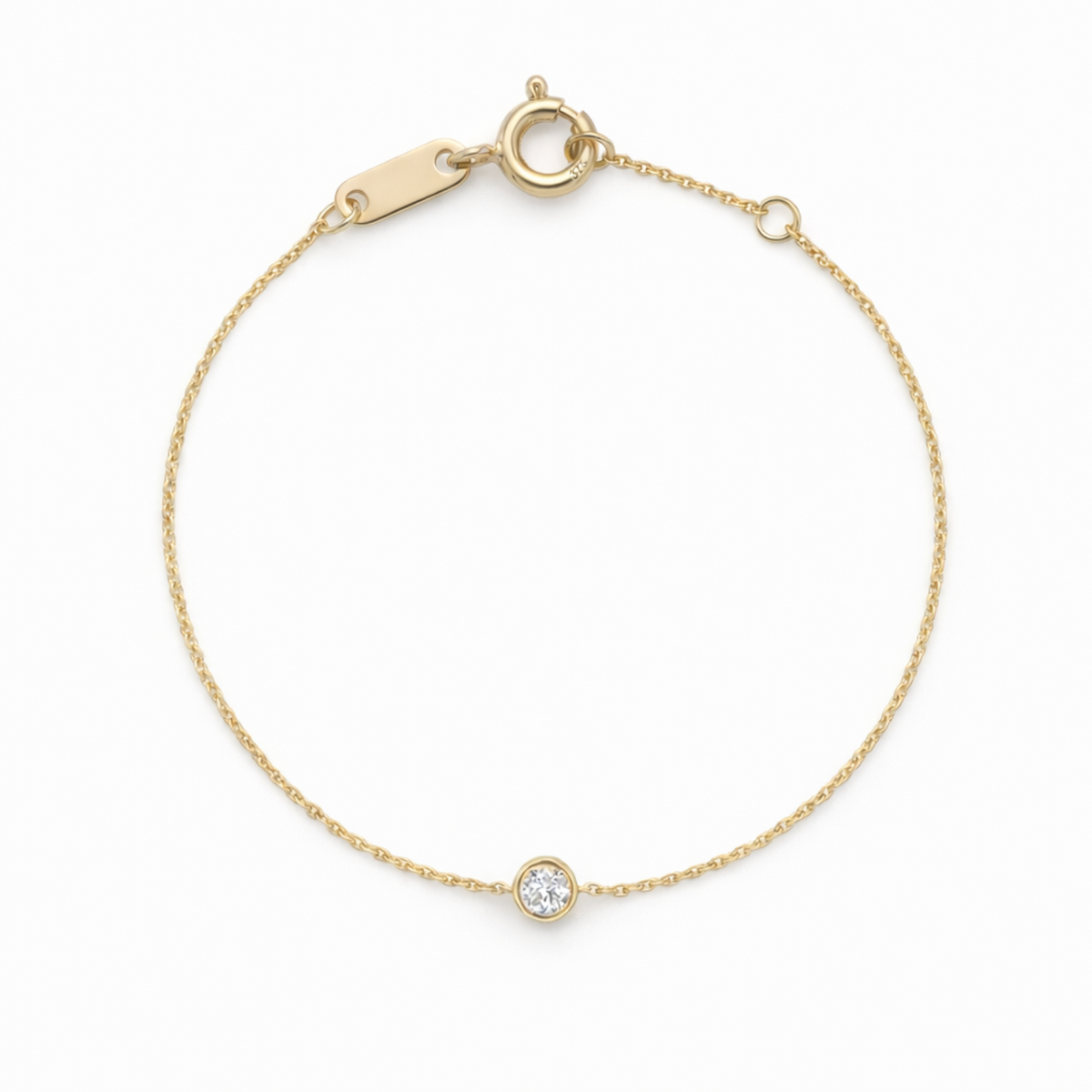 9ct Yellow Gold Round Lab Grown Diamond Bracelet