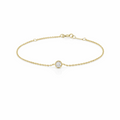 9ct Yellow Gold Round Lab Grown Diamond Bracelet