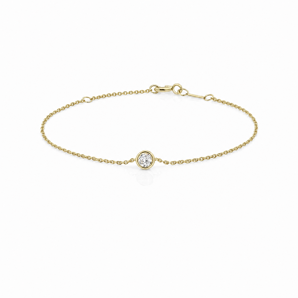 9ct Yellow Gold Round Lab Grown Diamond Bracelet