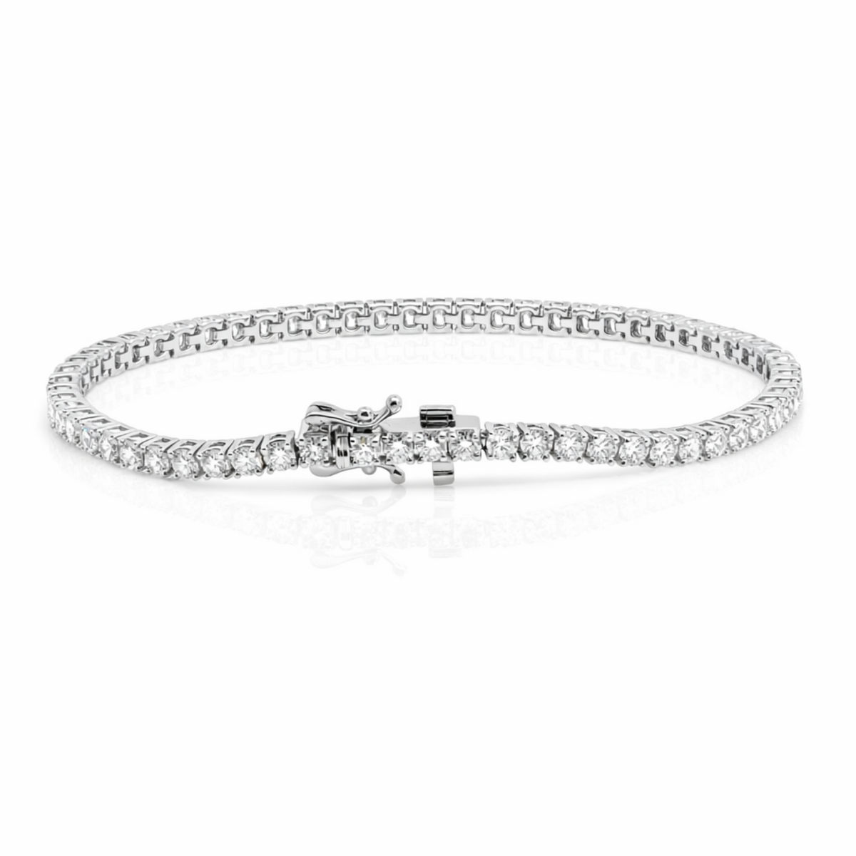 9ct White Gold 5.00ct Lab Grown Diamond Tennis Bracelet