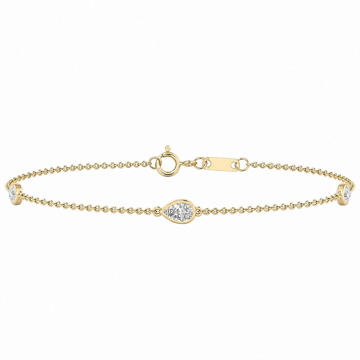 9ct Yellow Gold Stationed Lab Grown Diamond Bracelet