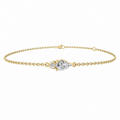 9ct Yellow Gold Pear Lab Grown Diamond Bracelet