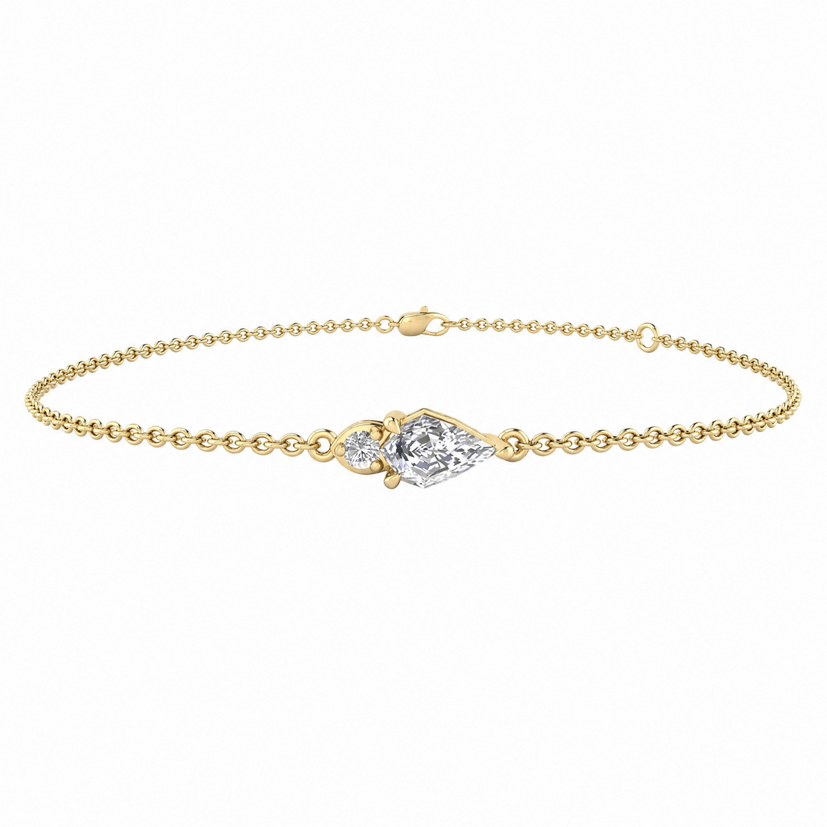 9ct Yellow Gold Pear Lab Grown Diamond Bracelet
