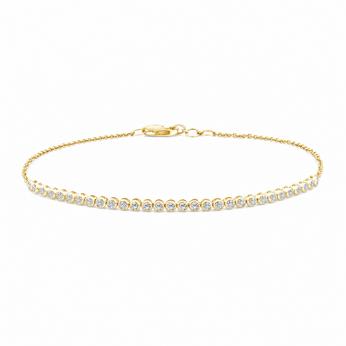 9ct Yellow Gold Lab Grown Diamond Half Tennis Bracelet