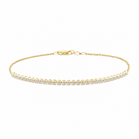 9ct Yellow Gold Lab Grown Diamond Half Tennis Bracelet