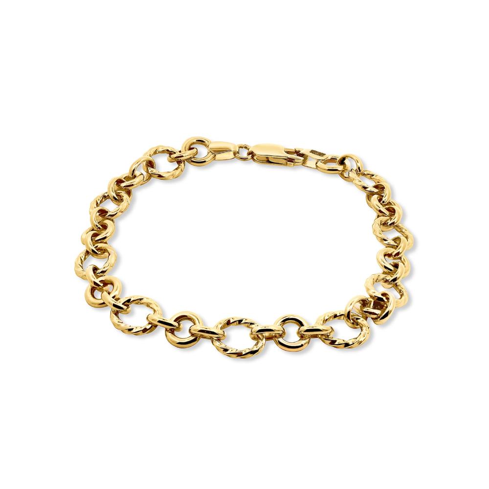9ct Yellow Gold Silver Filled Fancy Link Bracelet