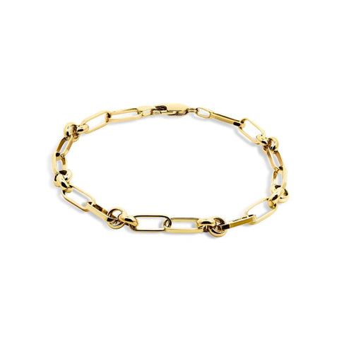 9ct Yellow Gold Paperclip & Belcher Link Bracelet