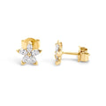 9ct Yellow Gold Lab Grown Diamond Flower Stud Earrings