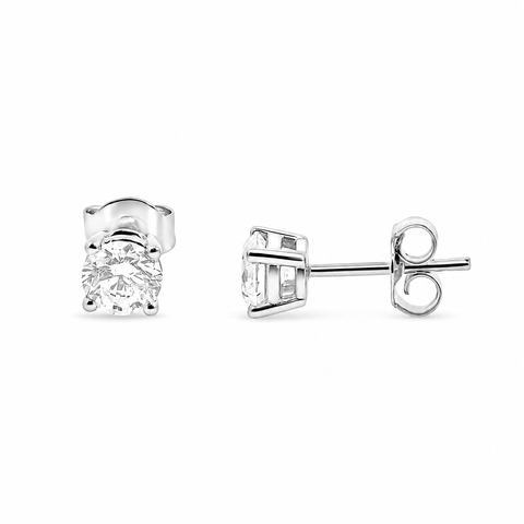 9ct White Gold 1.00ct Lab Grown Diamond Stud Earrings - alternate view