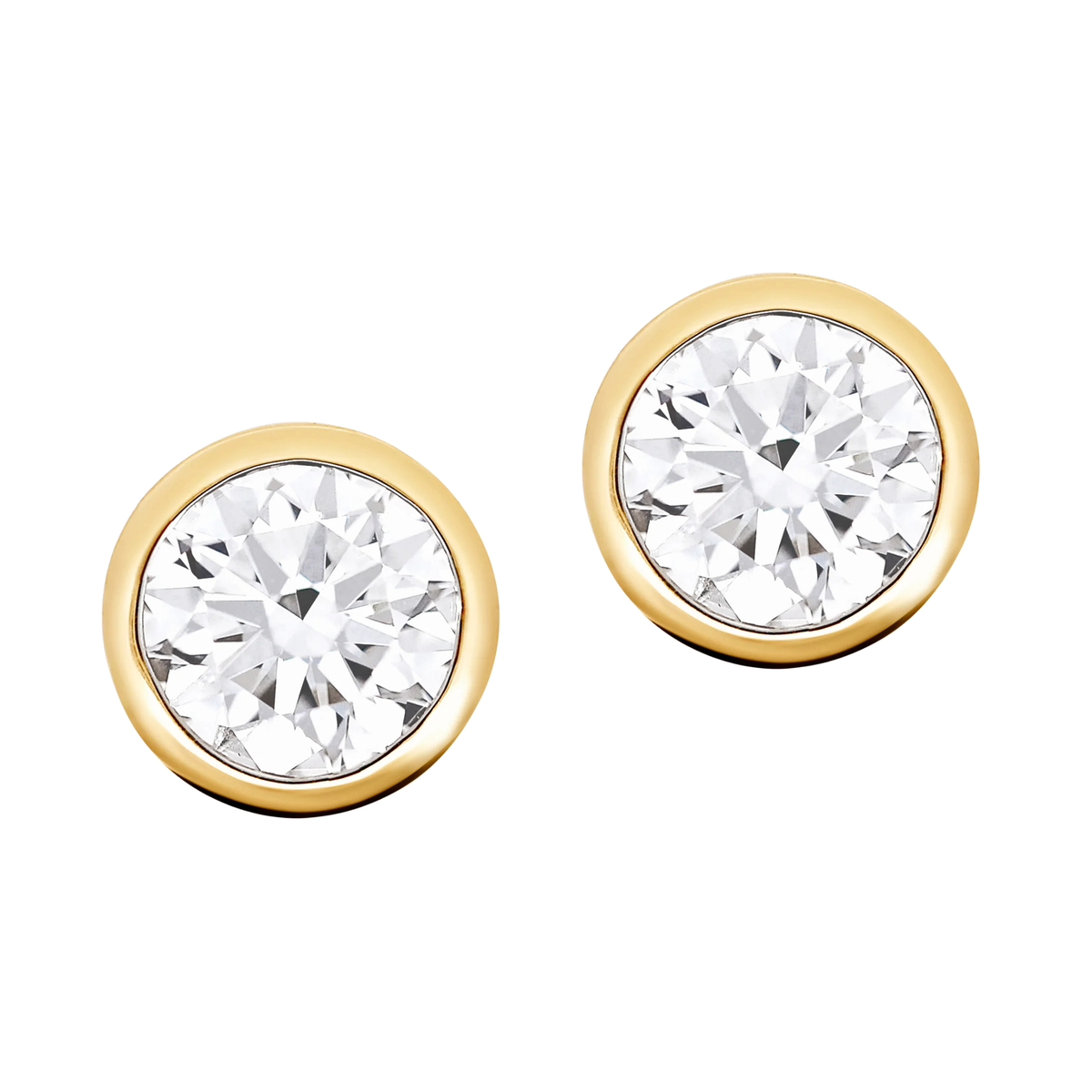 The Bronte | 1.57ct Round Bezel Set Lab Grown Diamond Stud Earrings
