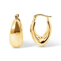 9ct Yellow Gold Chunky Pointed Teardrop Hoops