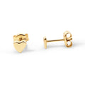 9ct Yellow Gold Polished Heart Stud Earrings