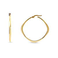 9ct Yellow Gold Flat Sided Squared Hoops