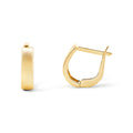 9ct Yellow Gold Silver Bonded Square Huggie Earrings