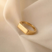 9ct Yellow Gold Hollow Rectangular Signet Engravable Ring