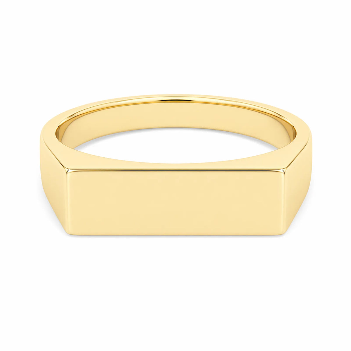 9ct Yellow Gold Hollow Rectangular Signet Engravable Ring