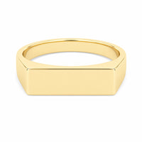 9ct Yellow Gold Hollow Rectangular Signet Engravable Ring